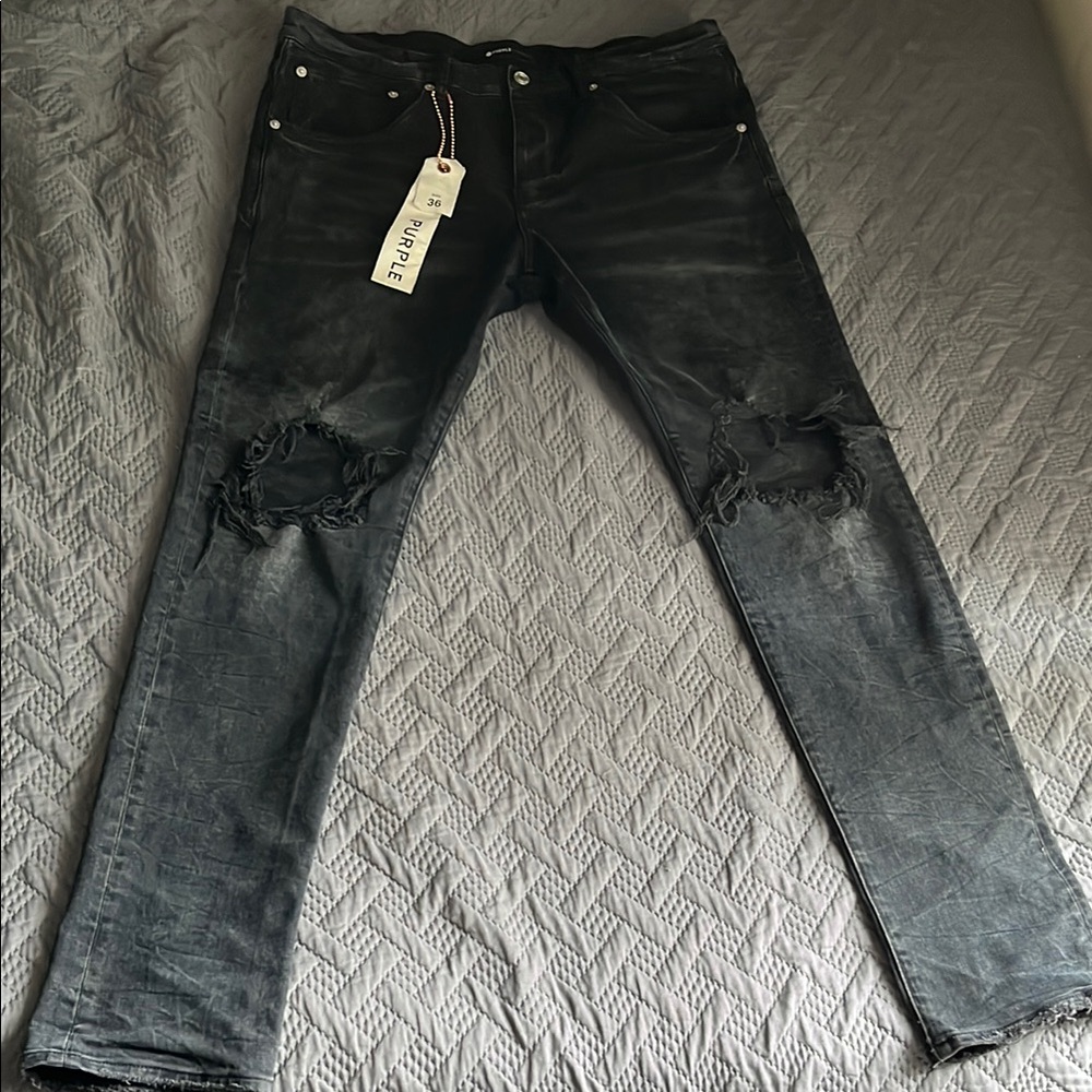 Men's Black Purple Brand Jeans (Designer)